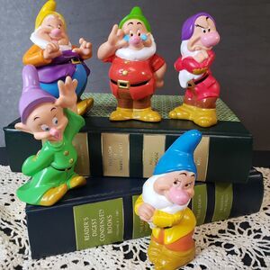 Vintage Disney Lot of 5 Snow White & the Seven Dwarfs Toy Figures 4"